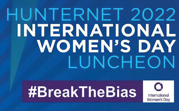 Promotional image highlighting HunterNet 2022 international women's day luncheon